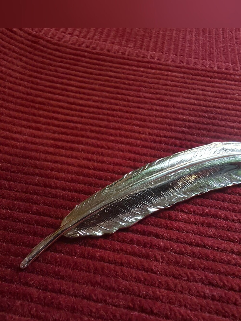Silver Feather Decorative Accent - Unbranded